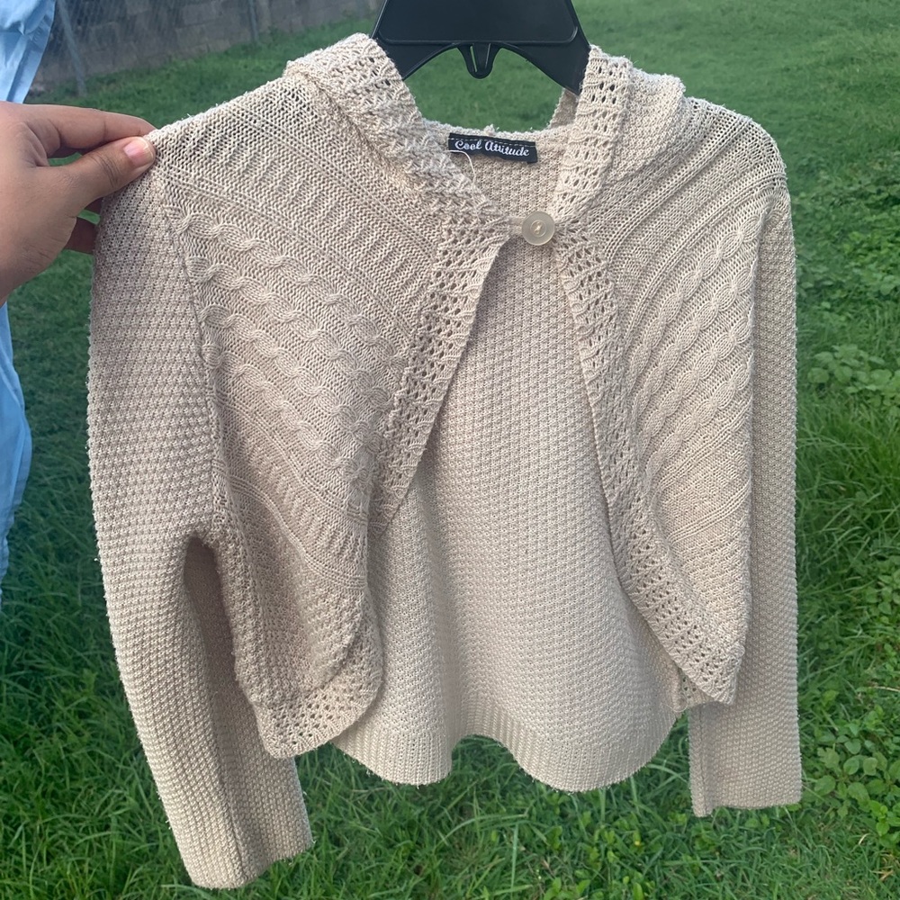 Beige crochet cardigan